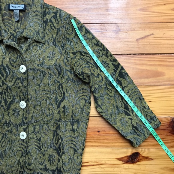 Indigo Moon Golden Brown Bone Button Jacket, EUC, 1X - Picture 9 of 14